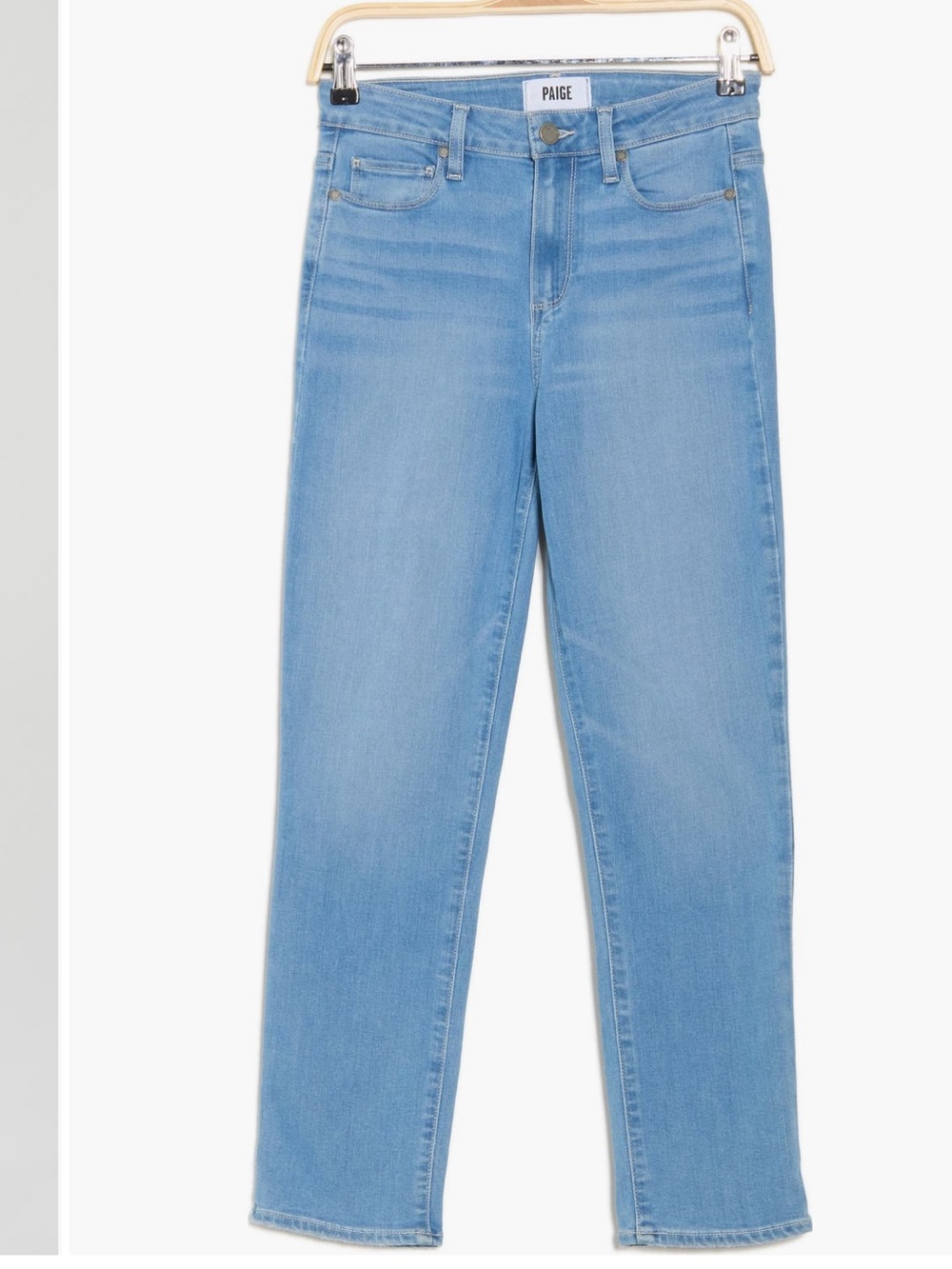 PAIGE Hoxton Crop Slim Light Blue Straight Leg Jeans